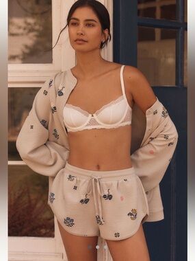 NWT Anthropologie LyreBird Printed Quilted Shorts